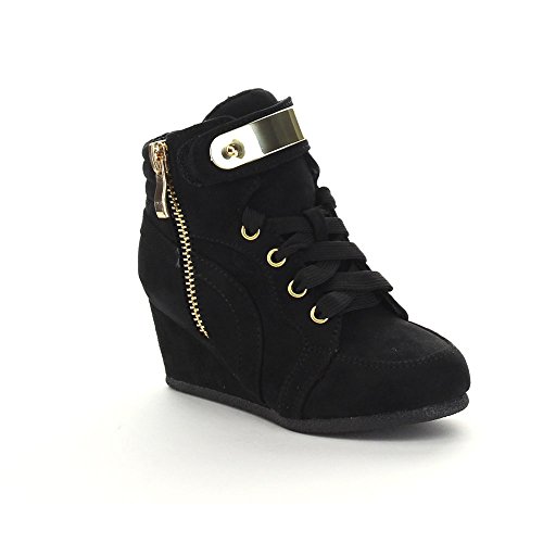 LINK PEGGY-53K Children Girl's Comfort Lace Up Hidden Wedge Sneakers