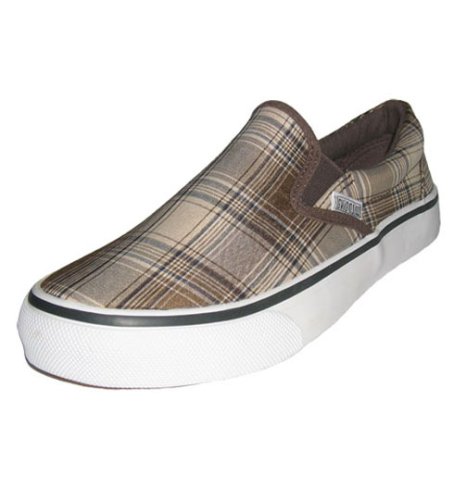 Cover image : Womens Brown Plaid Slip-on Sneakers
