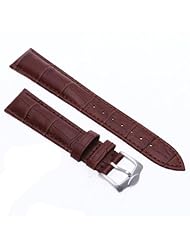 18mm Unisex Genuine Leather Watch Band Strap Bracelet Dark Brown Fashion