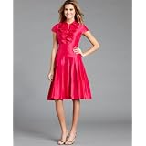 Jones New York Dress, Short Sleeve Silk Dupioni Ruffled Shirtdress