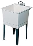 Swanstone PT-1-010 22-Inch by 25-Inch Floor-Standing Single Laundry Tub, White Finish