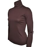 Fashion Victim, Femme,T-shirt, Pull, Col roulé Basic, Femme, Taille 36, Brun