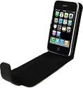 MaryCom Ledertasche Hülle für Apple Iphone 3G 3Gs in Schwarz mit Magnetverschluß / Ledercase, Lederetui, Handy Hülle, Case, Etui + Gratis Displayschutz Folie