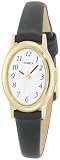 Timex Women's Cavatina T21912 Black Calf Skin Quartz Watch with White Dial