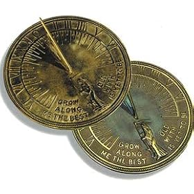 Rome 11-1/2" Brass Father Time Sundial Polished Brass