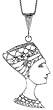 Sterling Silver Queen Nefertiti of Egypt Pendant, 1 7/16 in. (37mm)