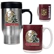 San Francisco 49ers NFL Travel Mug & Gameball Ceramic Mug Set - Helmet logo