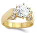 Cheap CZ Solitaire Engagement Ring 14k Yellow Gold Anniversary (1.75 Carat), Size 5 On Sale