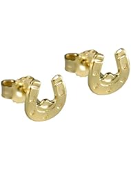 Earring stud horseshoe 9k gold