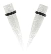 Acrylic Glitter Taper - Silver - 7/16'' - Sold as a Pair