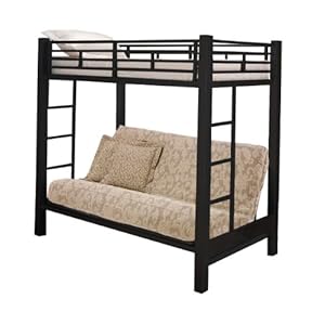 ... Bunk Bed with Convertible Sofa to Full Sized Bed, Black: Furniture