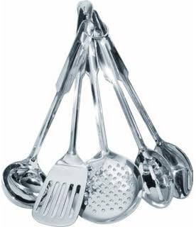 SMARK MART Professional Grade Stainless Steel Flatware 6 Piece Kitchen Tool And Gadget Set White