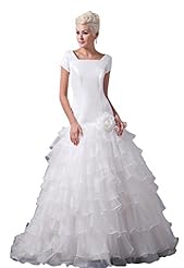 Plus Size Portrait Neck Tiered  Mermaid Satin  Dress with a Brush/Sweep Train  With Ruffles