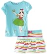 Hartstrings Girls 2-6X Toddler Hula Tee Shirt And Stripe Skort Two Piece Set