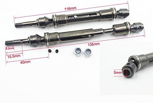Steel Front Driveshaft Assembly Heavy Duty CVD Constant Velocity Shafts For Traxxas 1/10 Slash 4x4 Stampede &amp; VXL Replace 6851X 6851R