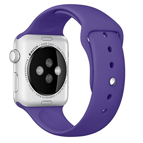 for Apple Watch Band,Voberry® Soft Silicone Sport Style Replacement Band for Apple Wrist Watch (38mm, Purple )