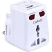 Daffodil WAP150 World Travel Power Adaptor and USB Charger - African / European / American / Australian / Worldwide Holiday Plug Adapter - Covers Over 150 Countries