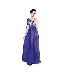 A-line Silk 3/4 Sleeves Lace Sheer Beaded Cocktail Floor Length Evening Dress/Homecoming Dress/Prom Dress/Wedding Party Dress 