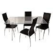 60 in. Medallion 5 pc. Set with Black Dining Chairs By Walker Edison Furniture