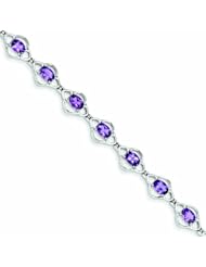 Genuine .925 Sterling Silver Amethyst Bracelet 9.3 Grams . 100% Satisfaction Guaranteed.