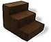 Best Pet Supplies 3-Step Foam Pet Stairs/Steps, 18 by 15 by 13-Inch, Dark Brown Suede
