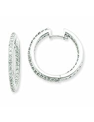 1.1 Carat 14K White Gold Diamond Hoop Earrings