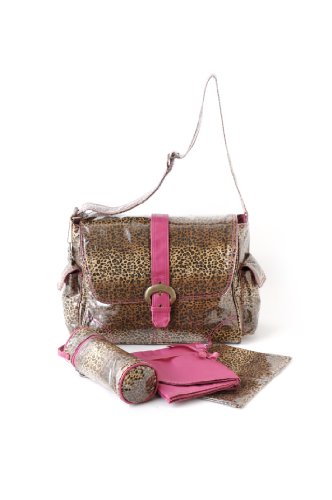 Kalencom Laminated Buckle Bag Leopard Fuschia