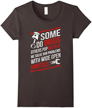 Women's We Solve Our Problems With Wide Open Throttles Medium Asphalt