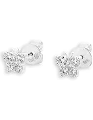 (X1000Diamond) 18K/750 White Gold Butterfly Stud Diamond Earring (0.53 cttw, G-H Color, VS2-SI1 Clarity)