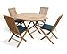 Grade A Teak Table Set Suffolk Folding Octagonal with Green Cushion Pads