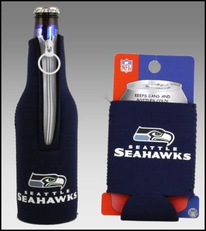 SET OF 2 SEATTLE SEAHAWKS CAN & BOTTLE KOOZIE COOLER
