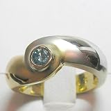 14K Two-Tone Gold Blue Diamond Ring