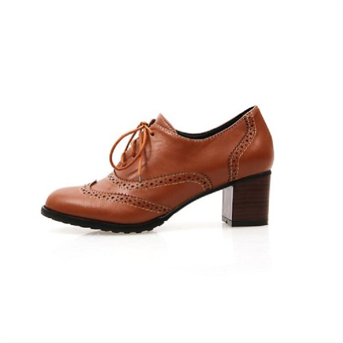 Brand New Fashion Vintage Womens Thick Heels Oxford Shoes