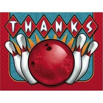 It's A Strike! Bowling Party Thank You Cards 8 Pack