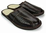 Produkt-Bild: Herren Hausschuhe Leder Pantoffeln M02