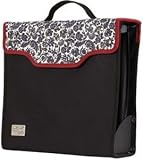 Crop In Style Paper Taker Organizer Tote, Black/Cream/Red