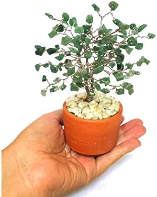 Green quartz tree sculpture - wire tree - desk decor - office decor