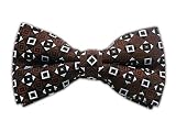 100% Silk Woven Brown Geometric Self-Tie Bow Tie