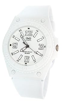 Q&Q White Plastic Unisex Watch with White Dial VQ68J010Y