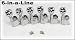 6pc set of Chrome SKULL 6-in-a-Line Guitar Tuners/Machine Heads