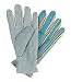 Gardena 0560-20 Pflanz-/Pflegehandschuhe für Damen, türkis-gestreift/grau