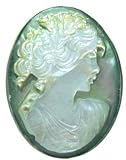 Master Carved Mother of Pearl Romantica Italian Cameo Sterling Silver