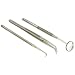 3 Dental Pick Inspection Mirror Bent Nose Tweezers Tool