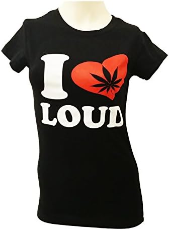 HIPbHOP Women's I Love Loud T Shirt (S, Black)