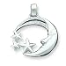 Sterling Silver Moon and Stars with CZ (Cubic Zirconia) Pendant with 20 inch Sterling Silver Chain