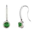 14K White Gold Chrome Tourmaline and Diamond Earrings