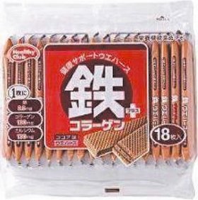 機能性ウエハース 鉄プラスコラーゲンウエハース 18枚 (2入り)