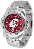Washington State Sport Anonized Men's Steel Band Watch