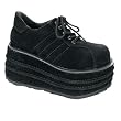 3 1/2 Inch MENS Platform Black Shoes Punk Sneakers Veggie Suede Shoes