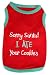 Pet Clothes SANTA I ATE YOUR COOKIES Dog T-Shirt - XS